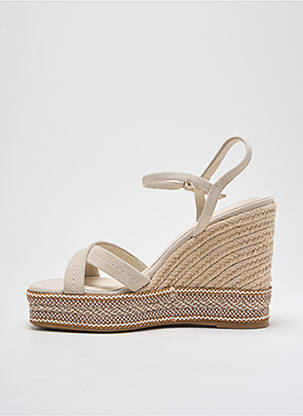 Espadrilles nubuck talon haut de 10cm et plus beige TAMARIS femme