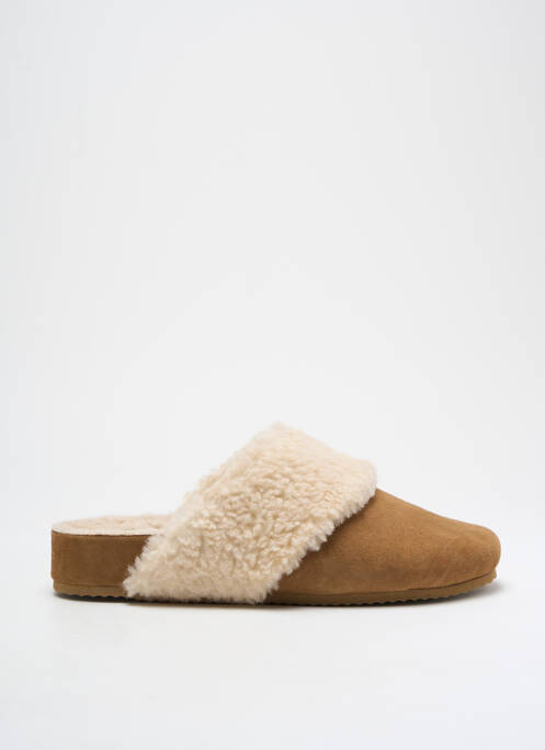 Chaussons/pantoufles bout rond talon plat jusqu'à 3cm marron L'ATELIER TROPÉZIEN femme