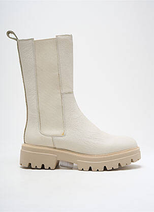 Bottines/boots matière lisse talon de 4 à 6cm beige REQINS femme