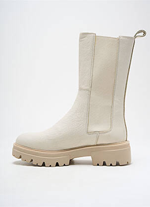 Bottines/boots matière lisse talon de 4 à 6cm beige REQINS femme