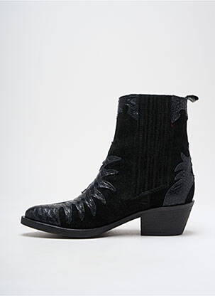 Bottines/boots tissage satiné talon de 4 à 6cm noir REQINS femme