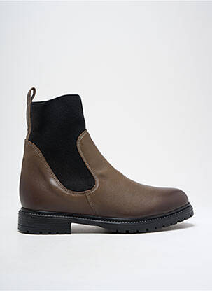 Bottines/boots matière lisse talon plat jusqu'à 3cm marron REQINS femme