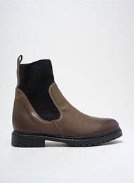 Bottines/boots matière lisse talon plat jusqu'à 3cm marron REQINS femme
