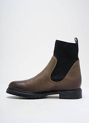 Bottines/boots matière lisse talon plat jusqu'à 3cm marron REQINS femme