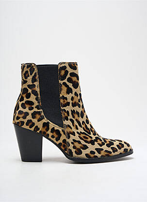 Bottines/boots tissage satiné talon de 4 à 6cm beige REQINS femme