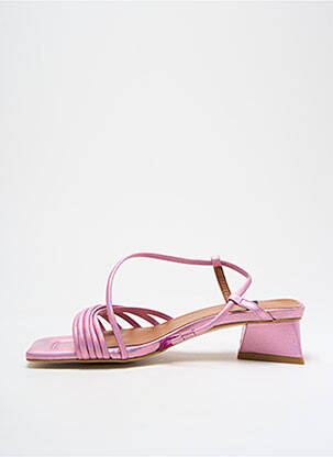 Sandales/nu pieds matière lisse talon de 4 à 6cm rose ANGEL ALARCON femme