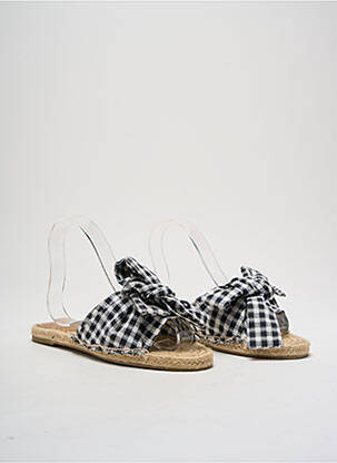 Espadrilles bout ouvert talon plat jusqu'à 3cm noir TEXTO femme