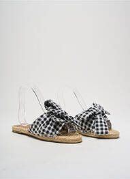 Espadrilles bout ouvert talon plat jusqu'à 3cm noir TEXTO femme