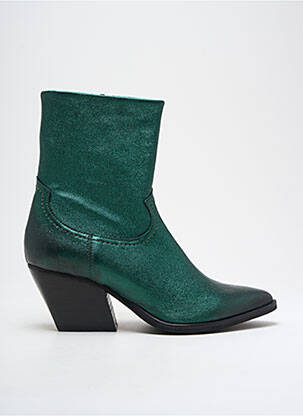 Bottines/boots matière lisse talon de 4 à 6cm vert SEMERDJIAN femme