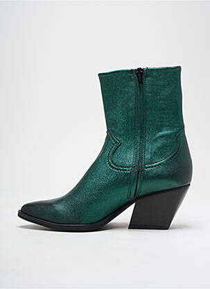 Bottines/boots matière lisse talon de 4 à 6cm vert SEMERDJIAN femme