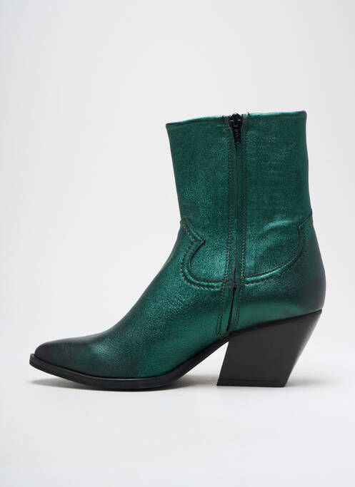 Bottines/boots matière lisse talon de 4 à 6cm vert SEMERDJIAN femme