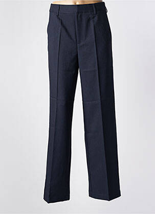 Pantalon droit taille à pinces taille haute bleu KAFFE femme