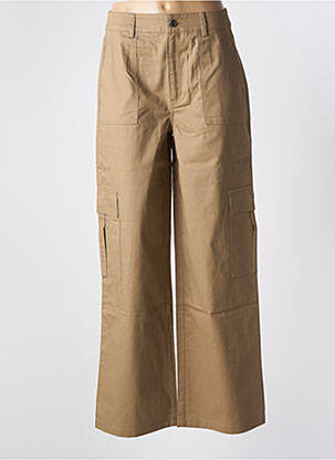 Pantalon cargo taille haute taille haute marron KAFFE femme