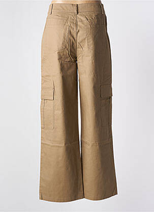 Pantalon cargo poches taille haute marron KAFFE femme