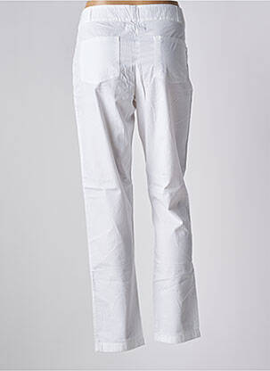 Pantalon droit tissage popeline taille normale blanc GOUBI femme