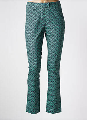 Pantalon chino tissage popeline taille haute vert ZILCH femme