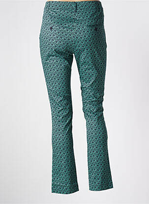 Pantalon chino tissage popeline taille haute vert ZILCH femme
