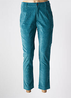 Pantalon chino fermeture zippée sous rabat boutonné taille normale bleu LA FIANCÉE femme