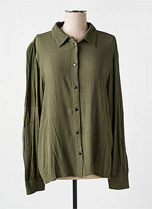 Chemisier tissage crêpe manches longues vert KAFFE femme