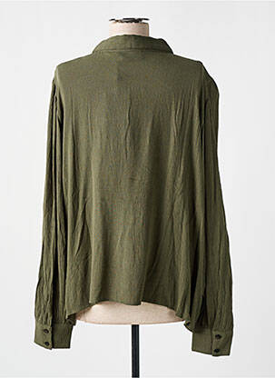 Chemisier tissage crêpe manches longues vert KAFFE femme