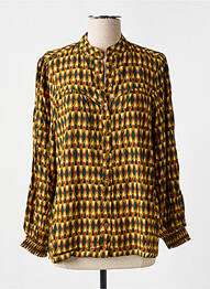 Chemisier tissage crêpe manches longues jaune ZILCH femme