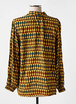 Chemisier col mao manches longues jaune ZILCH femme