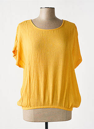 Blouse manches courtes manches courtes jaune KAFFE femme