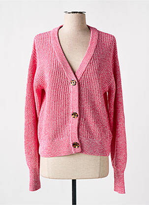 Gilet manches longues rose KAFFE pour femme