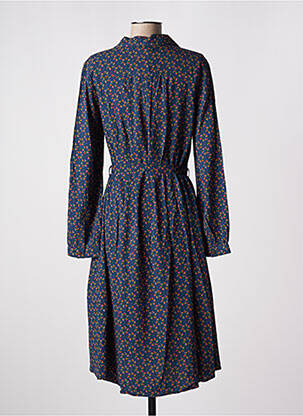 Robe mi-longue imprimé fleurs manches longues bleu BLUTSGESCHWISTER femme