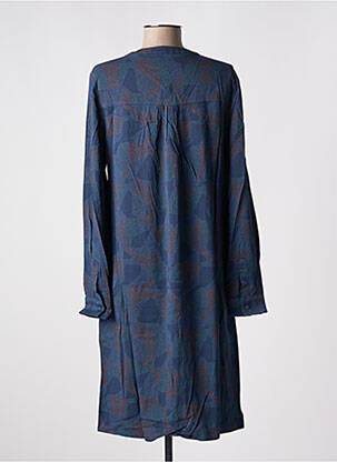 Robe mi-longue imprimé fantaisie manches longues bleu ZILCH femme