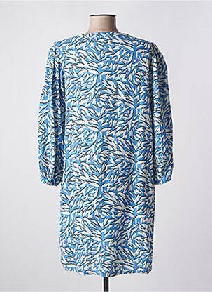 Robe mi-longue coupe fluide manches 3/4 bleu KAFFE femme