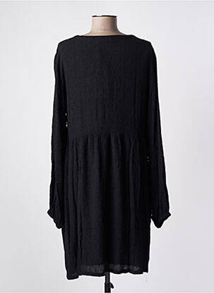 Robe mi-longue coupe fluide manches longues noir KAFFE femme