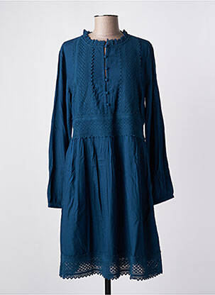 Robe mi-longue manches longues manches longues bleu CREAM femme