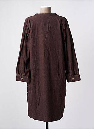 Robe mi-longue manches 3/4 manches 3/4 marron KAFFE femme