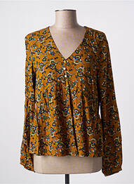 Blouse imprimé fleurs manches longues jaune LA FIANCÉE femme