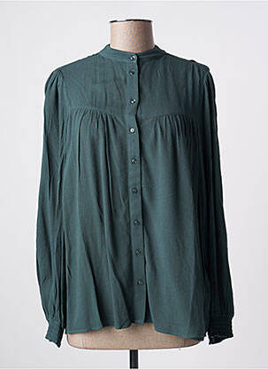 Chemisier col mao manches longues vert ZILCH femme