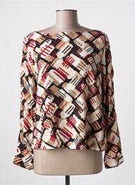 Blouse poignets boutonnés avec fente manches longues beige ZILCH femme