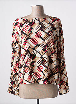 Blouse poignets boutonnés avec fente manches longues beige ZILCH femme