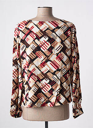 Blouse poignets boutonnés avec fente manches longues beige ZILCH femme