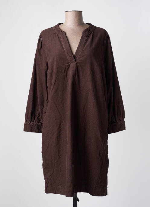 Robe mi-longue marron KAFFE pour femme