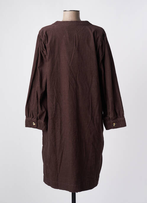 Robe mi-longue marron KAFFE pour femme