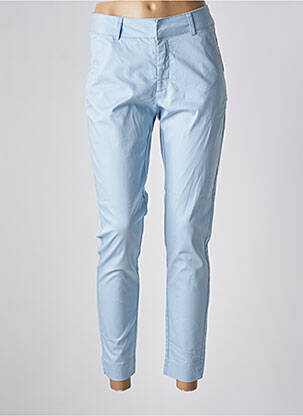 Pantalon 7/8 fermeture zippée sous rabat avec crochet bleu KAFFE femme