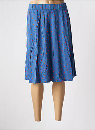 Jupe mi-longue taille élastique bleu ZILCH femme