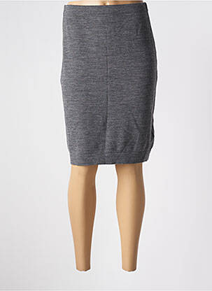 Jupe mi-longue taille élastique gris TWO DANES femme