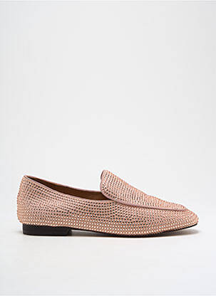 Mocassins tissage satiné talon plat jusqu'à 3cm rose BIBI LOU femme