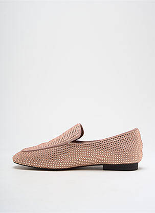 Mocassins tissage satiné talon plat jusqu'à 3cm rose BIBI LOU femme