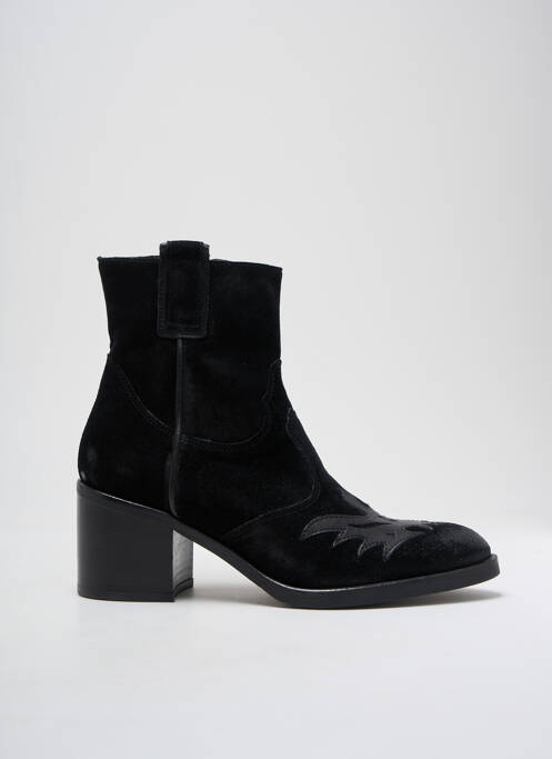 Bottines/boots tissage satiné talon de 4 à 6cm noir SPAZIOZERO8 femme
