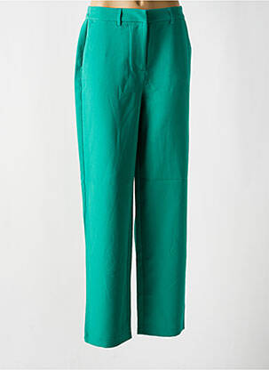 Pantalon droit tissage crêpe taille haute vert VILA femme