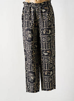 Pantalon droit tissage popeline taille haute gris OBJECT femme