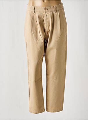 Jeans coupe droite taille haute taille haute beige THINKING MU femme